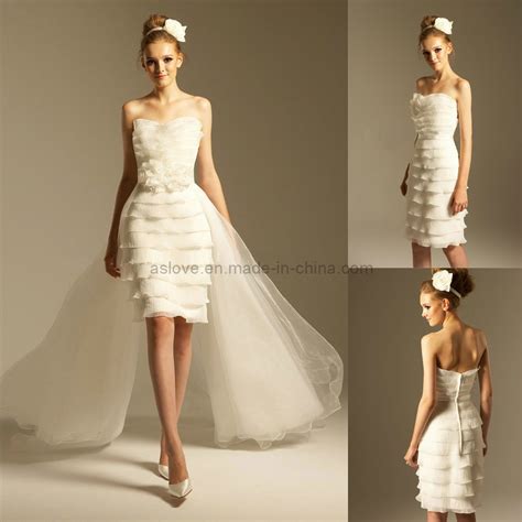 Detachable Train Short Informal Wedding Dress/Bridal Gown - Wedding ...