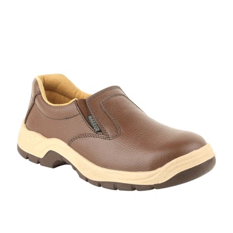 Buy Slip On Double Density Brown Safety Shoes for Men