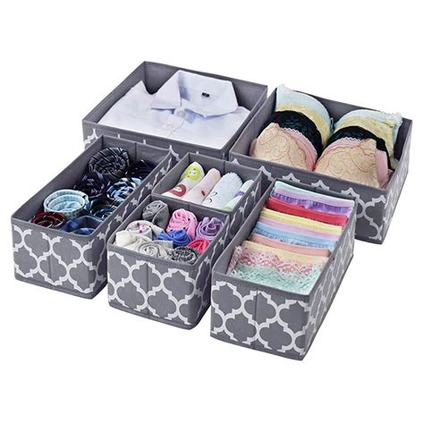 House of Quirk Foldable Cloth Standard Storage Box Divider with Drawers ...