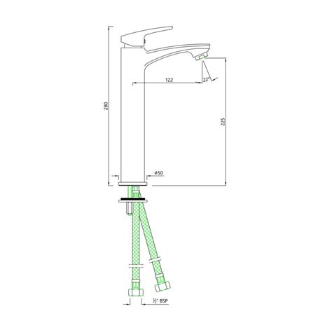 Essco Table Mounted Tall Boy Basin Faucet Stella STE-CHR-107005B ...