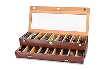 Buy essart faux leather Sunglasses eyeglass Box Organizer Holder Case ...