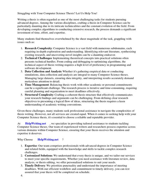 Image result for Computer Science Masters Thesis