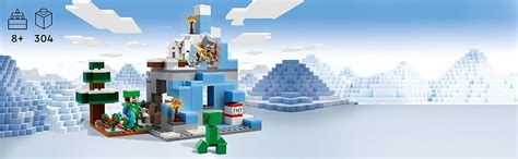 LEGO Minecraft The Frozen Peaks 21243 Building Toy Set (304 Pieces ...