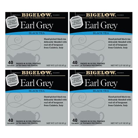 Bigelow Flavorful Earl Grey Black Tea, Individually Hot Flavored Tea ...