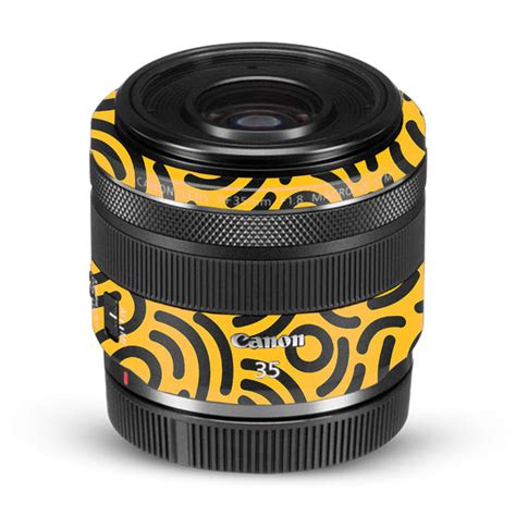 Minimal Yellow Wave Canon RF 35mm f/1.8 IS Macro STM Camera Lens Skin