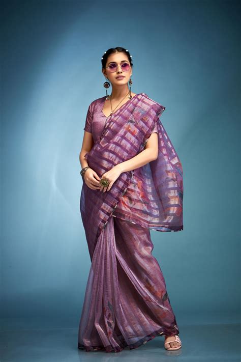Purple Tissue Silk Saree – Kumari Sarees