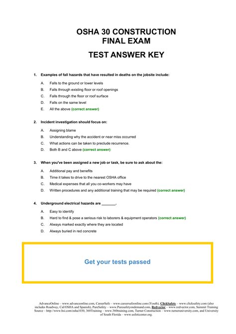 Osha 10 Hour Test Answers The Ultimate Guide To Osha 10 Hour