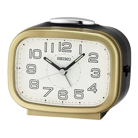 Buy Seiko Classic Rectangular Matt Finish Gold Color Plastic Case Bell ...