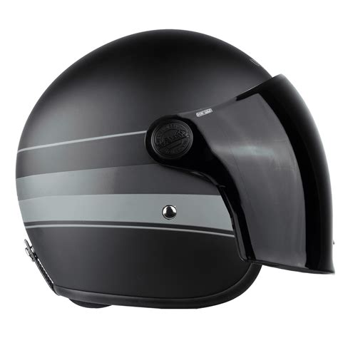 Steelbird Sbh 56 Vintage S1 Matt Black Grey Half Face Helmet – Sparkly ...