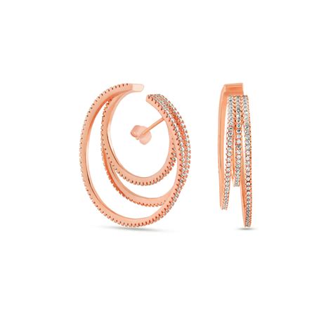 Dainty Diamond Hoops in Rose Gold – SAR Jewels