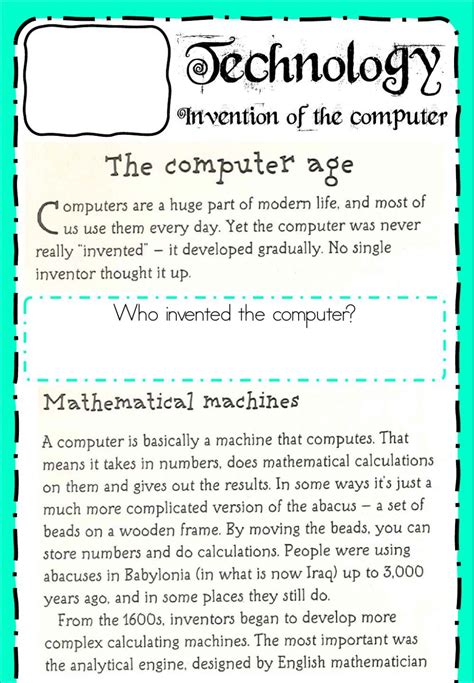 Computer Technology Worksheets 的图像结果