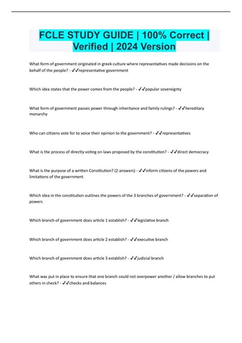 FCLE STUDY GUIDE 100% Correct Verified 2024 Version - TOPLY RECCOMENDED ...