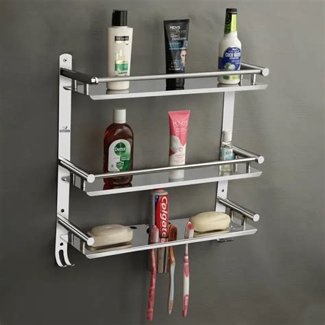 LANDWOOD Stainless Steel 3 Layer/3 Tier Multipurpose Bathroom Shelf ...