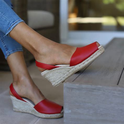 RED ESPADRILLE WEDGE SANDALS | Espadrilles wedges, Red espadrilles ...