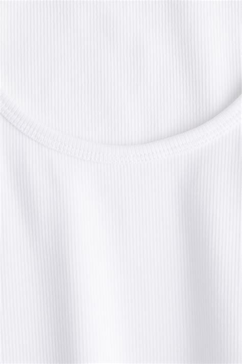 Women's White Rib-knit vest top | H&M IN