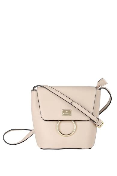 Buy Women Beige Solid Casual Sling Bag Online - 347417 | Van Heusen
