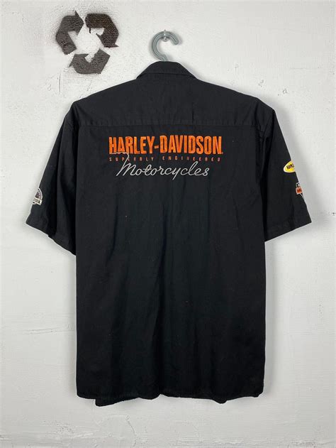 Vintage Harley Davidson Mechanic Shirt Faded Big Logo | Grailed