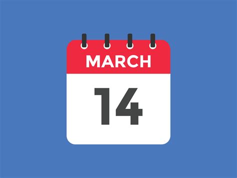 march 14 calendar reminder. 14th march daily calendar icon template ...