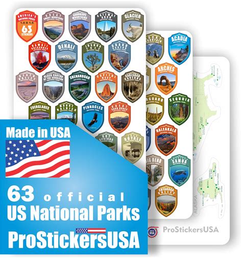 Amazon.com: LET'S WANDER National Parks Stickers Complete Set of All 63 ...