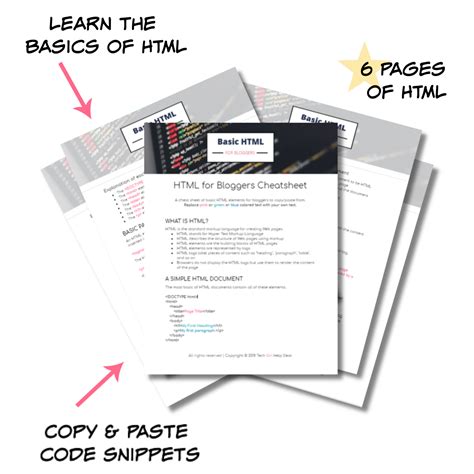 HTML Beginner Cheat Sheet 的图像结果
