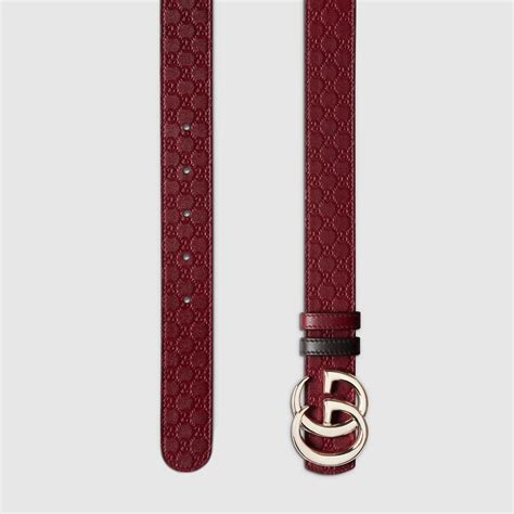 Reversible GG Marmont belt in rosso ancora red and pink leather | GUCCI® US