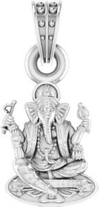 Akshat Sapphire Sterling Silver (92.5% purity) Lord Ganesh Ji Pendant ...