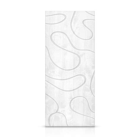 CALHOME DFJ228 36-in x 84-in White Textured Hollow core Stained Pine ...