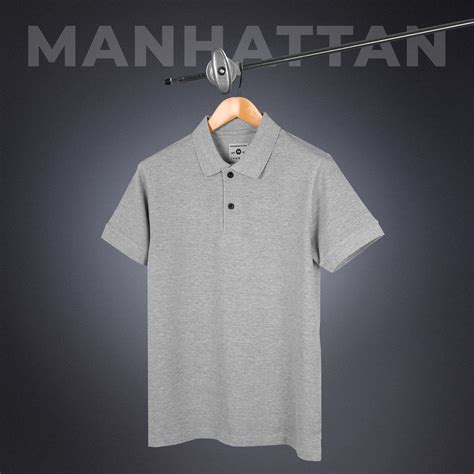 Rich in Cotton Polo Plain T Shirts (Grey Melange) Without Pocket ...