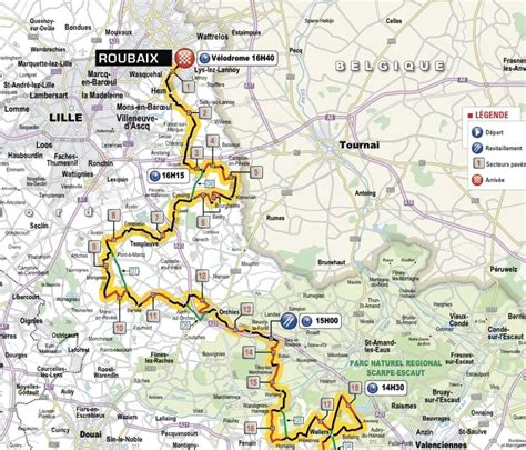 Image result for Paris-Roubaix Course Map