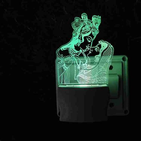 RADHA KRISHNA Acrylic 3D Illusion RGB 7 Colour Changing LED Plug and ...