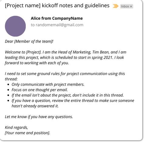 Image result for Important Buisness Email Example