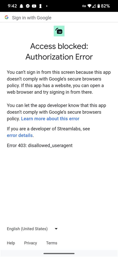 Unable to connect YouTube on the mobile app. Keep getting this error ...