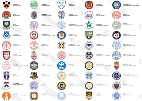 美国排名前50大学校徽设计元素素材免费下载(图片编号:8818095)-六图网