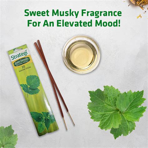 Herbal Strategi Natural Patchouli Incense Stick - 20 Sticks Per Pack