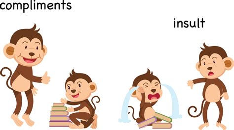 Opposite to compliments and to insult vector illustration 2894485 ...