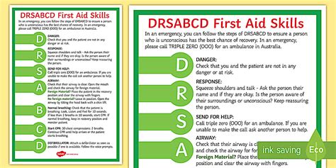 First Aid DRSABCD Display Poster -Australia (teacher made)