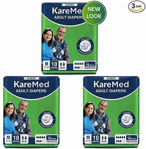 Kare Med Classic Adult Diapers, Medium Adult Diapers - M - Buy 3 Kare ...
