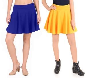 New Bornbaby hub Solid Women Flared Blue, Yellow Skirt - Buy New ...