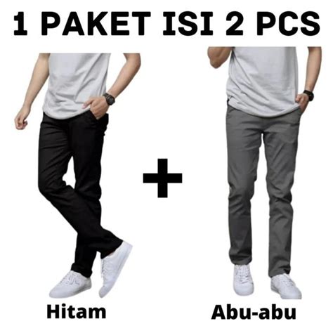 Promo Promo (Dapat 2 Pcs) Celana Chino / Chinos Panjang Pria Bahan ...