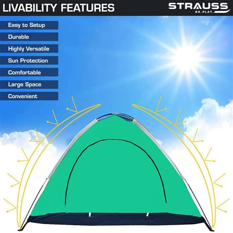 Strauss 2 Person Waterproof Portable Camping Tent | Ideal for ...