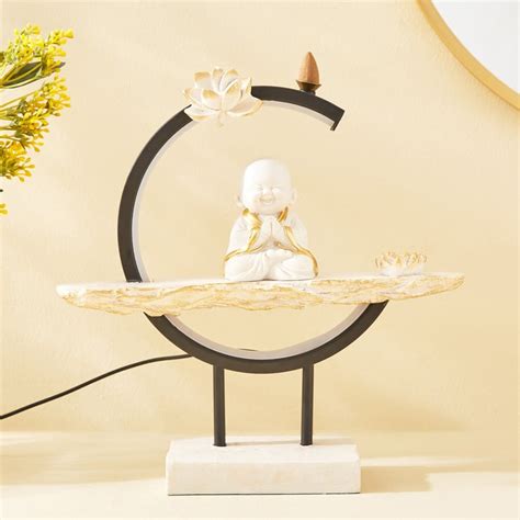 Buy Noor Polyresin LED Baby Buddha Figurine with Incense Burner from ...