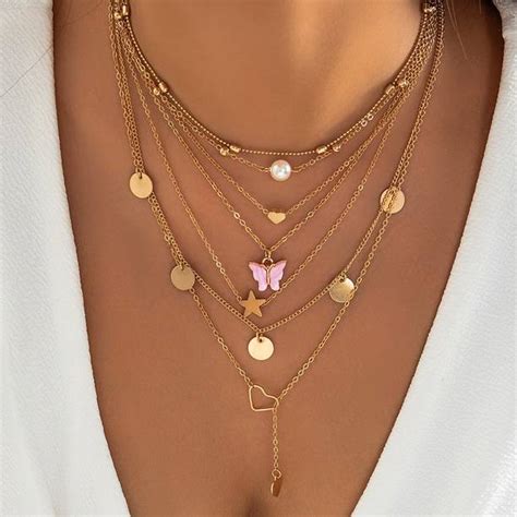 Layered Necklace - Buy Double Chain Necklace Online at Best Prices in ...