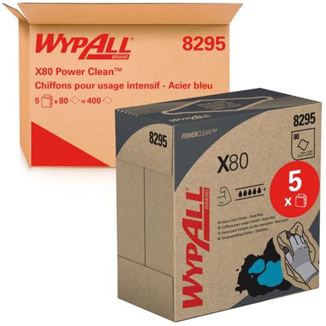 8295 WYPALL | WYPALL WypAll® X80 Power Clean™ 8295 Blue Cloths for ...