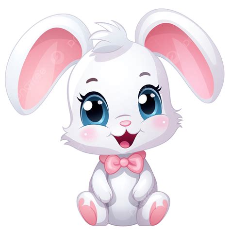 Clip Art Illustration Of Cute Bunny Cartoon Character For Kids, Bunny ...