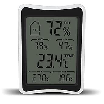 Home Hygrometer & Thermometer, Electronic MAX-MIN Double Display Touch ...