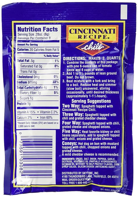 12 Pack Cincinnati Chili Mix Packets - Authentic Taste, Easy ...