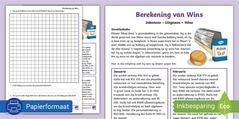 Berekening van Wins (teacher made) - Twinkl