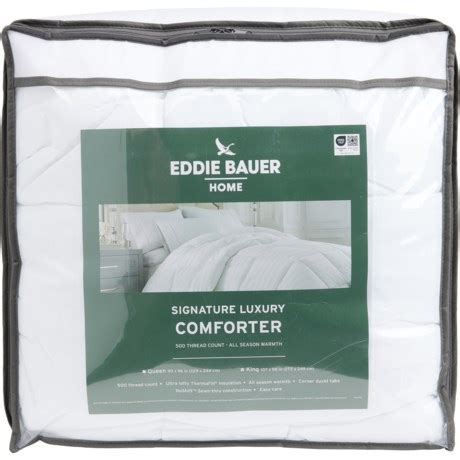 Eddie Bauer King 500 TC Down-Alternative Comforter - White - Save 52%