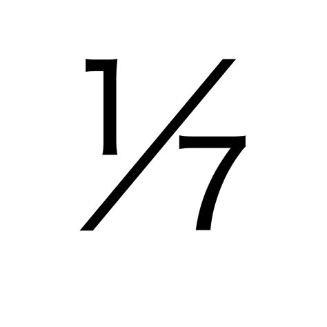 Vulgar Fraction One Seventh Symbol Copy And Paste