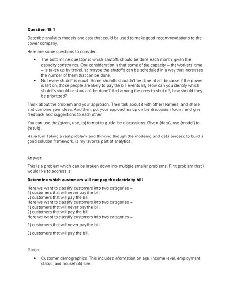 Homework Submission Week12 new - Question 18. Describe analytics models ...